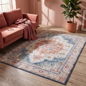 Teppich Vintage - Azara Hellblau