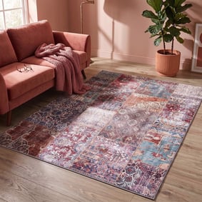 Teppich Patchwork - Azara Rot