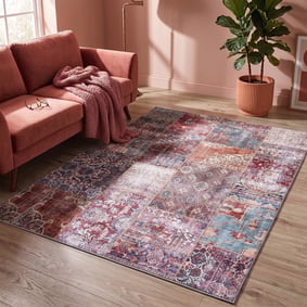 Teppich Patchwork - Azara Rot