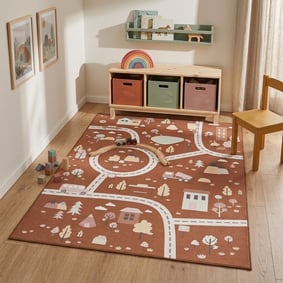Auto Spielteppich - Rocky Ride Terracotta