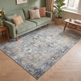 Teppich Vintage - Lugan Hellblau