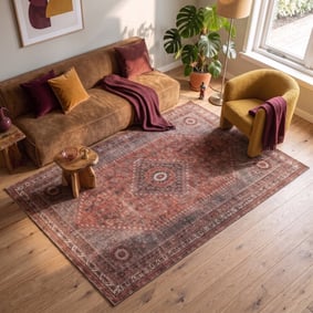 Orientteppich - Liva Medaillon Terrakotta