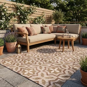 Geometrischer Outdoor Teppich - Mosaic Medina Terra