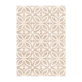 Geometrischer Outdoor Teppich - Mosaic Petal Creme - sfeer