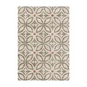 Geometrischer Outdoor Teppich - Mosaic Petal Grün - sfeer