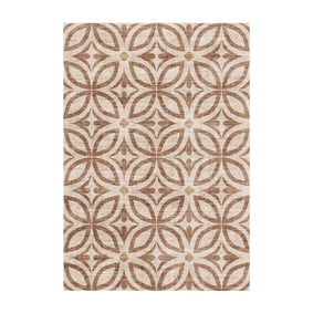 Geometrischer Outdoor Teppich - Mosaic Petal Terra - sfeer