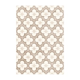 Geometrischer Outdoor Teppich - Mosaic Clover Creme - sfeer