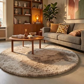 Hochflor Teppich Rund - Comfy Supreme Beige