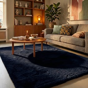 Hochflor Teppich - Comfy Supreme Dunkelblau