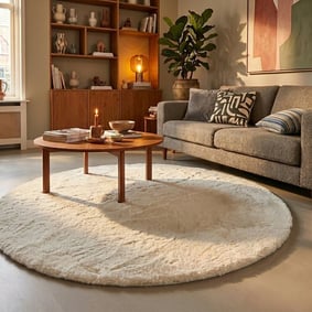 Hochflor Teppich Rund - Comfy Supreme Weiß