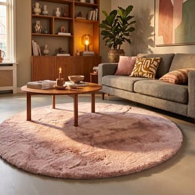 Hochflor Teppich Rund - Comfy Supreme Rosa