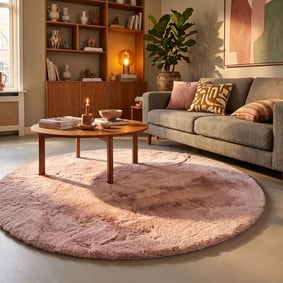 Hochflor Teppich Rund - Comfy Supreme Rosa