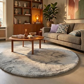 Hochflor Teppich Rund - Comfy Supreme Grau