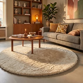 Hochflor Teppich Rund - Comfy Supreme Creme