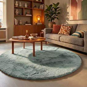 Hochflor Teppich Rund - Comfy Supreme Türkis