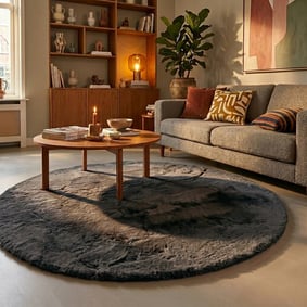 Hochflor Teppich Rund - Comfy Supreme Anthrazit