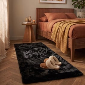 Hochflor Läufer - Comfy Supreme Schwarz