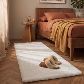 Hochflor Läufer - Comfy Supreme Weiß