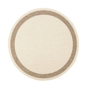 In- & Outdoor Jute Teppich Rund - Nomad Edge Creme - product