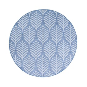 In- & Outdoor Teppich Rund - Summer Leaves Blau - product