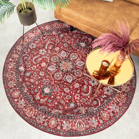 Teppich Vintage Rund - Imagine Medaillon Rot - product