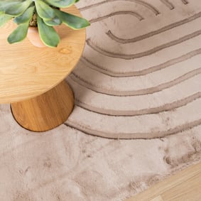 Hochflor Teppich - Carvy Curves Taupe - product