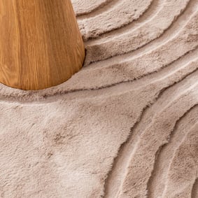 Hochflor Teppich Rund - Carvy Arches Taupe - product