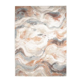 Teppich Abstrakt - Xavier Wave Blau Rot - product