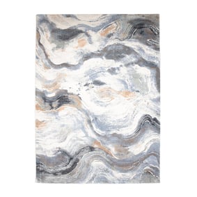 Teppich Abstrakt - Xavier Wave Blau Grau - product