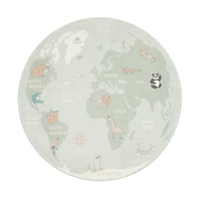 Kinderteppich Rund - Globe Mint - product