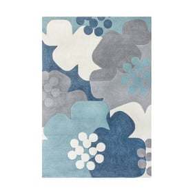 Teppich Floral - Zeso Floral Blau Grau - product