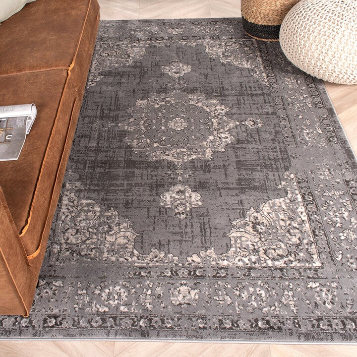 Teppich Vintage - Deep Medaillon Taupe Grau - 2