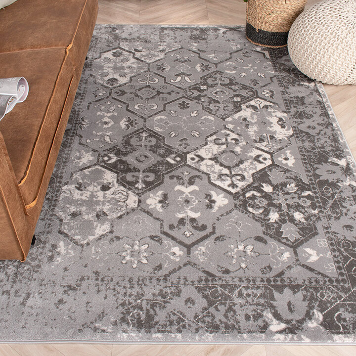 Teppich Vintage - Deep Tile Taupe Grau - 2