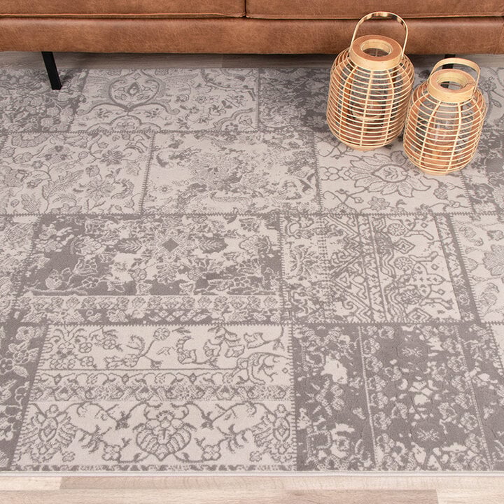 Teppich Patchwork - Miracle Grau Braun - 2