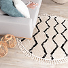 Teppich Hochflor Rund - Grand Wire Weave Creme Schwarz 