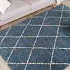 Teppich Hochflor - Grand Lines Blau Creme 