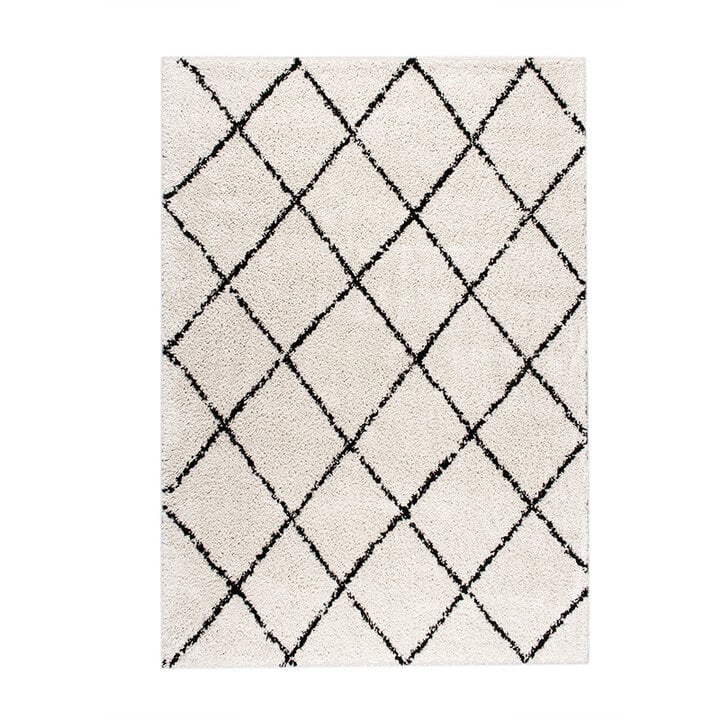 Teppich Hochflor - Grand Lines Creme Schwarz - 1