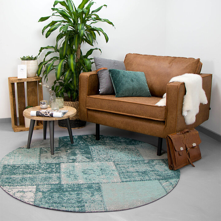 Teppich Patchwork Rund - Dreams Mint Türkis - 2