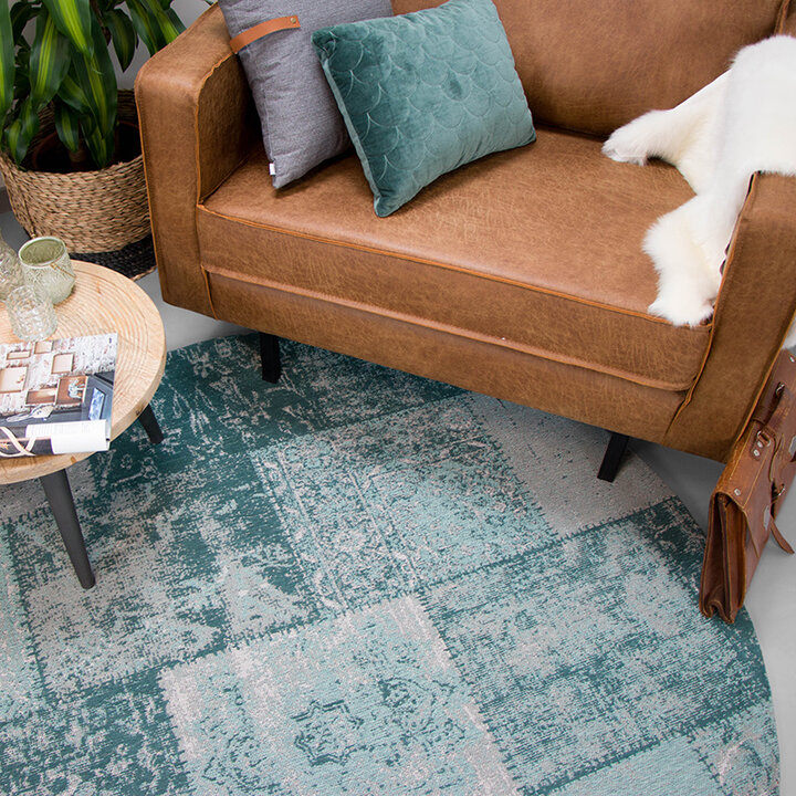 Teppich Patchwork Rund - Dreams Mint Türkis - 3