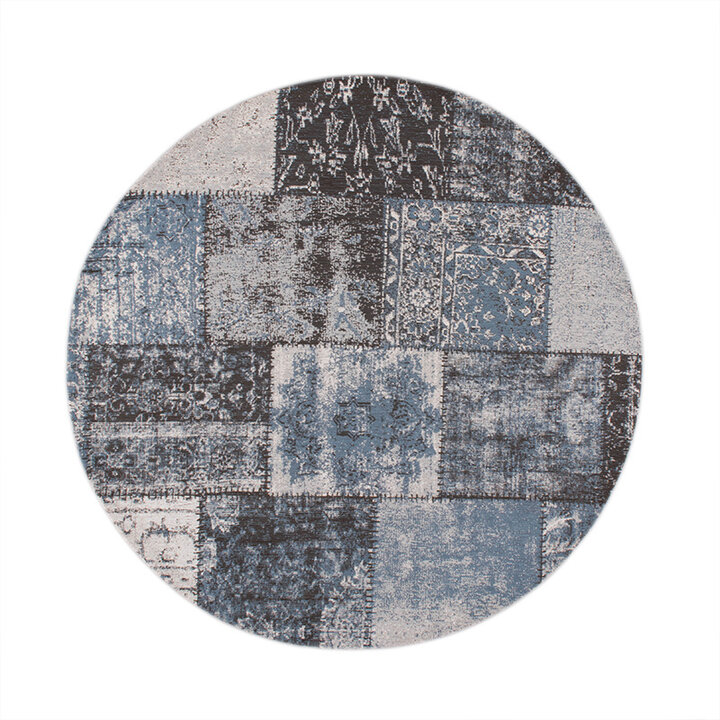 Teppich Patchwork Rund - Dreams Grau Blau - 1