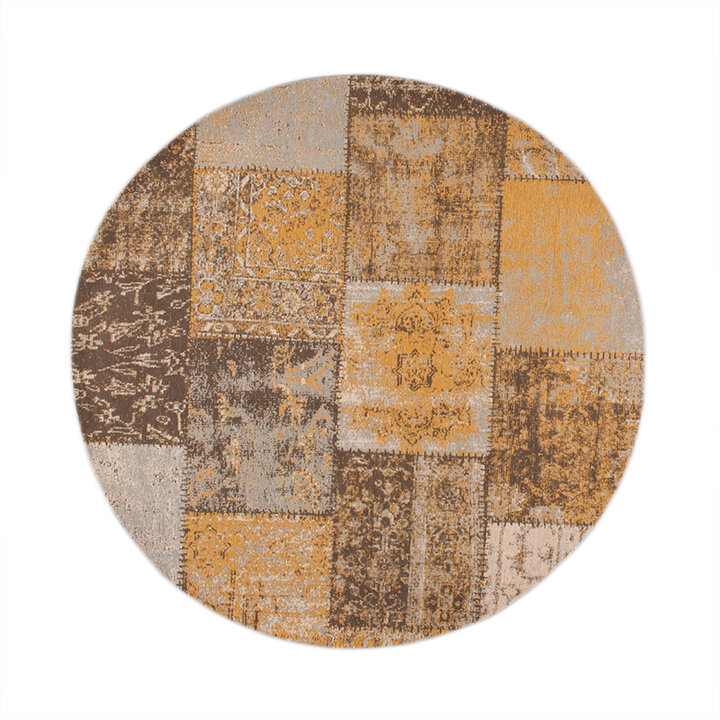 Teppich Patchwork Rund - Dreams Ockergelb - 1