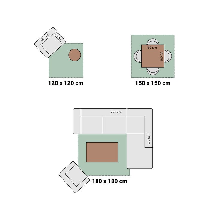In- & Outdoor Teppich Quadrat - Summer Oriental Grau - 7