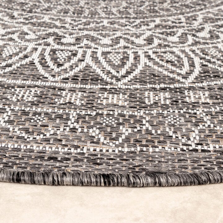 In- & Outdoor Teppich Rund - Summer Azteca Grau - 6