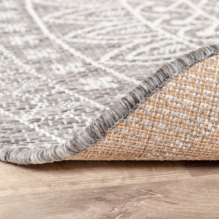 In- & Outdoor Teppich Rund - Summer Azteca Hellgrau - 4