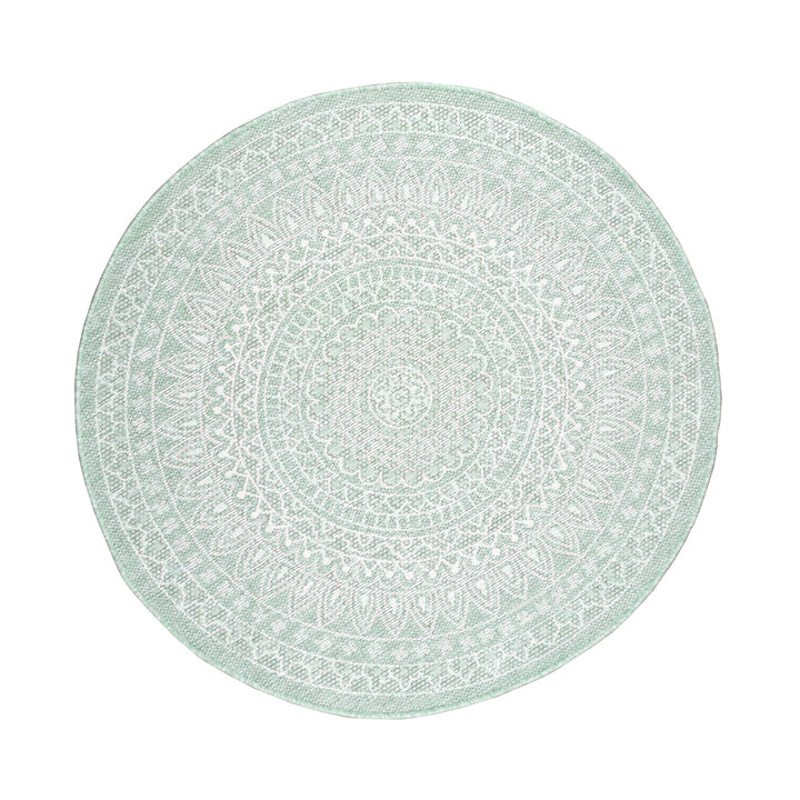 In- & Outdoor Teppich Rund - Summer Azteca Mint - 1