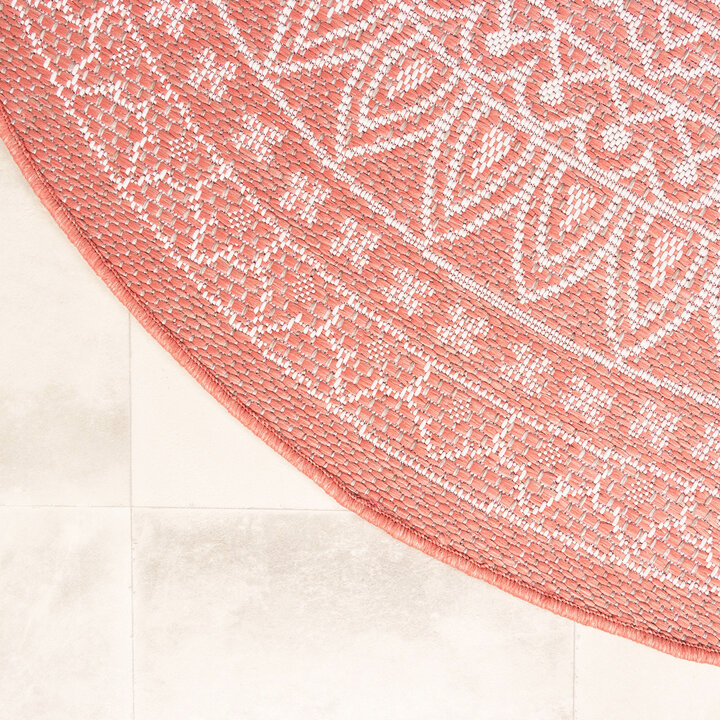 In- & Outdoor Teppich Rund - Summer Azteca Rosa - 6