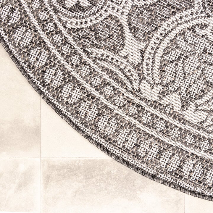 In- & Outdoor Teppich Rund - Summer Oriental Grau - 5