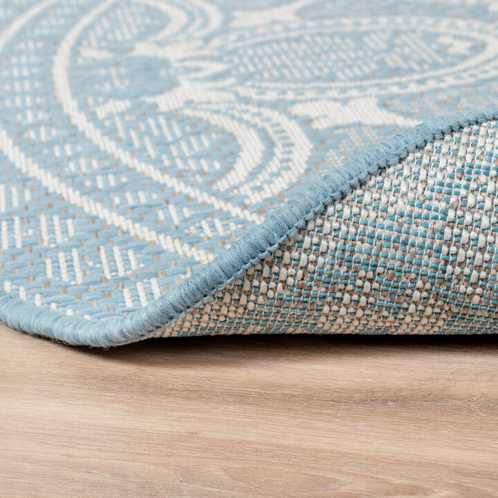 In- & Outdoor Teppich Rund - Summer Oriental Hellblau - 5