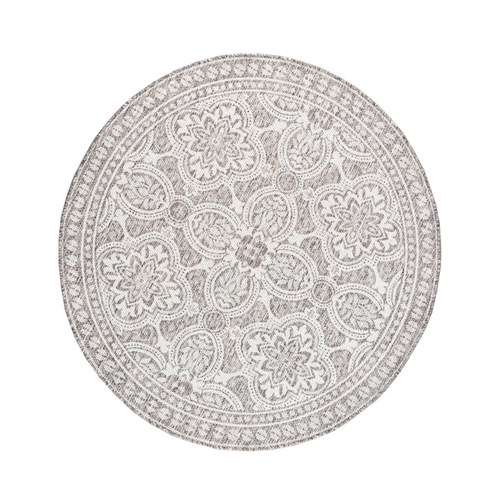 In- & Outdoor Teppich Rund - Summer Oriental Hellgrau - 1