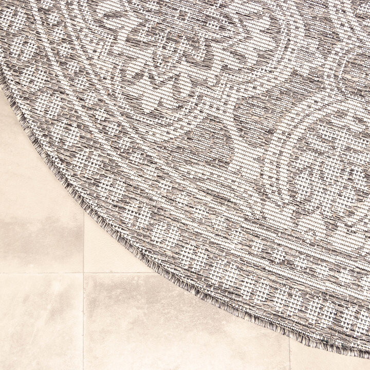 In- & Outdoor Teppich Rund - Summer Oriental Hellgrau - 5